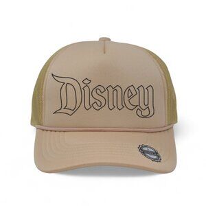 Disney Embroidered 5 Panel Trucker Rope Hat with Adjustable SnapBack - Tan